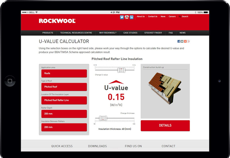 New Rockwool U-Value calculator
