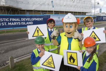 Bill Ding educates pupils on construction site safety