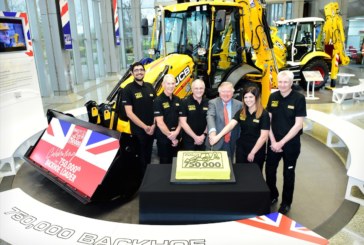Historic day as 750,000th backhoe rolls of JCB production line
