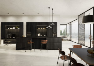 Rotpunkt has based its new Loft Black Oak kitchen around the concept of working from home, bringing cooking and working into one space