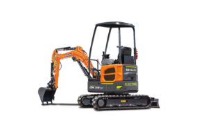 The DX20ZE-7 mini-excavator is the first mass-produced electric-powered excavator manufactured by DEVELON.