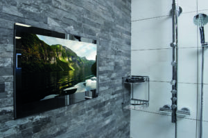 Suitable for bathrooms, showers, spas, and swimming pools, the ProofVision 24” Smart Bathroom TV is rated IP65 for water and dust ingress