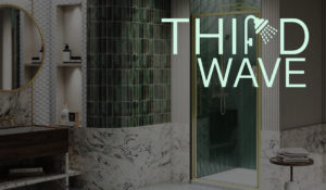 Lakes Showering Spaces has added a brushed brass finish to its Wave Collection of shower enclosures, giving specifiers a third choice
