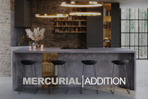CRL Stone has introduced Mercurio to its CRL Quartz collection, reflecting the industrial trend in kitchen design.